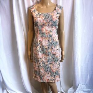 Adrianna Papell Floral Jacquard Sheath Dress